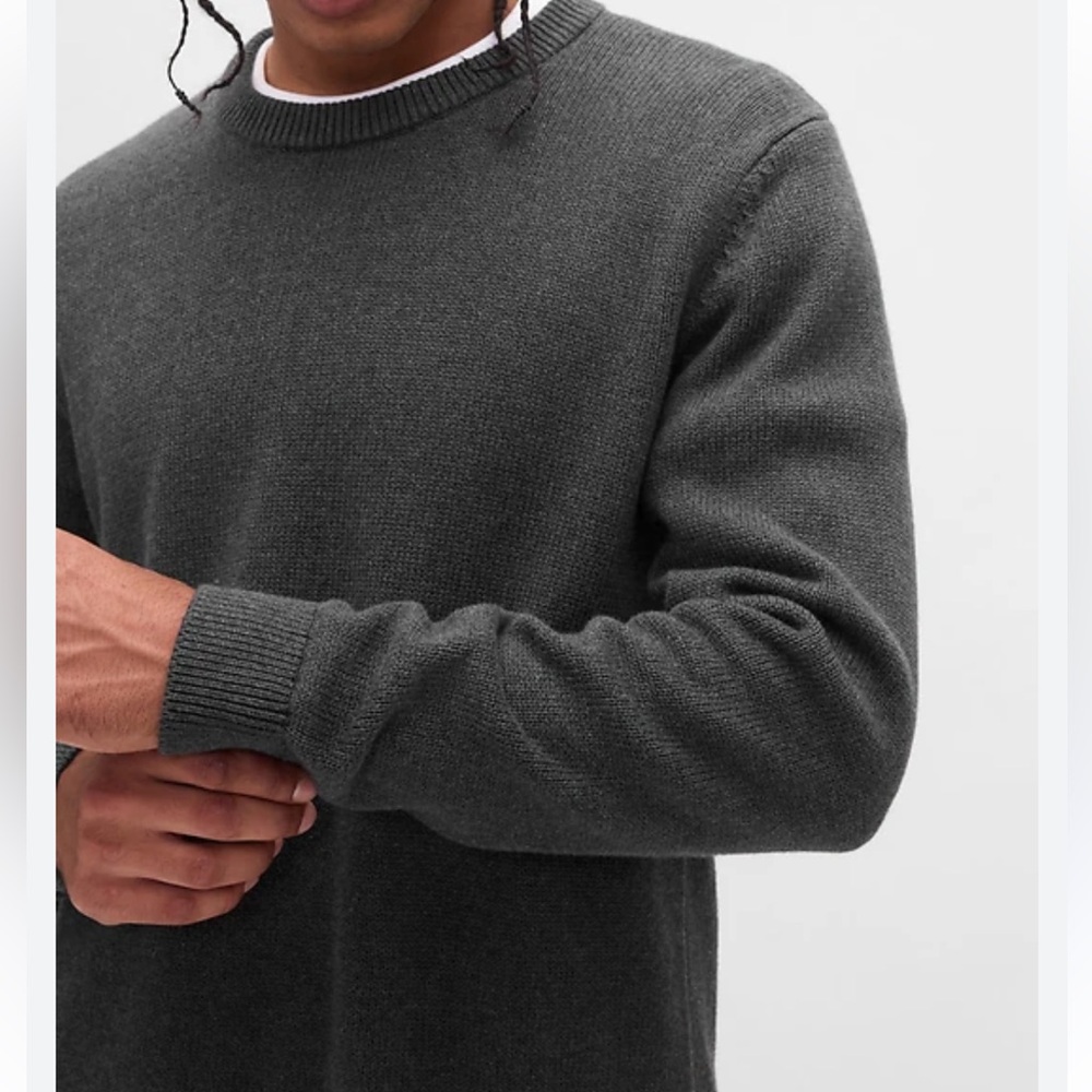 Gap Men's Charcoal Gray Crewneck Sweater Classic Knit Size XL NWT